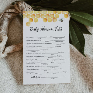 CALLA Honey Bee Baby Dusche Libs Game Card