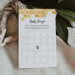 CALLA Honey Bee Baby shower Carte de Bingo