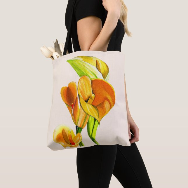 Calla liblütig Aquarellblüte Tasche (Von Nahem)