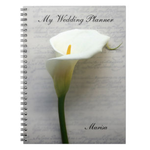 Calla Lilie auf alte Handschrift Notizblock