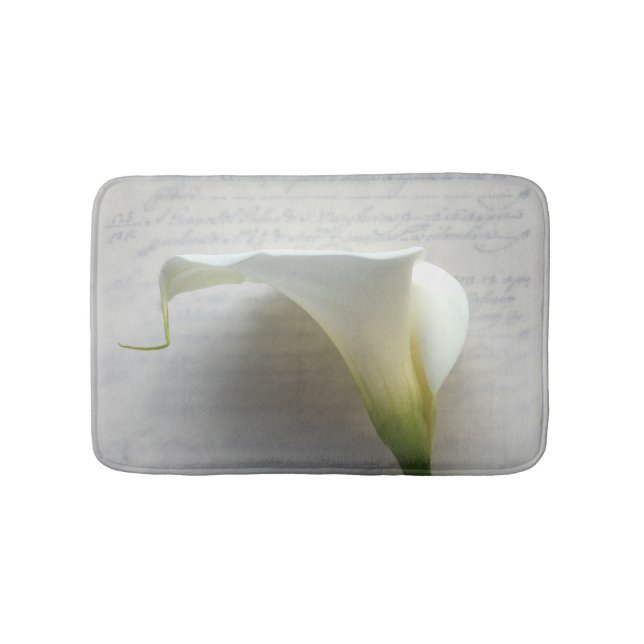 Calla Lilie auf altem Skript Badematte (Vorderseite)