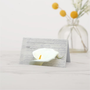 Calla Lilie auf alter Handschrift Platzkarte