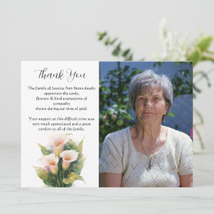Calla-Lilie Blumige Beerdigung Tod Danke  Einladung