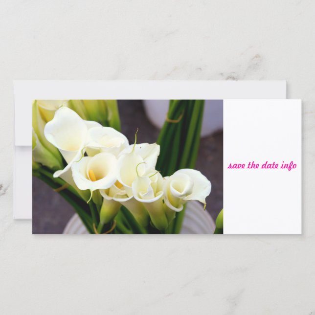 Calla-Lilie-Fotokarte Save The Date (Vorderseite)