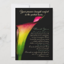 Calla-Lilie mit Schriftzug – Rote gelbe grüne Blum