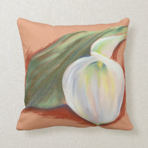 Calla-Lilie und Blatt Kissen