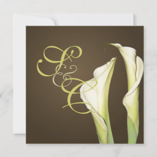 Calla-Lilien auf Kaffee-Hochzeits-Einladungen Einladung