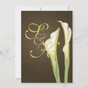 Calla-Lilien auf Kaffee-Hochzeitseinladungen Einladung