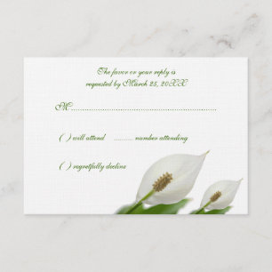 Calla-Lilien-Blumen-weiße Hochzeits-Wartekarten RSVP Karte