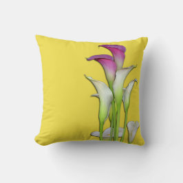 Calla-Lilien-Blumenstrauß-Gelb Kissen