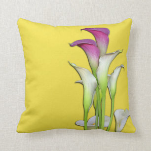 Calla-Lilien-Blumenstrauß-Gelb Kissen