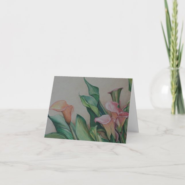 Calla-Lilien-Kunst-Anmerkungs-Karte Karte (Vorderseite)