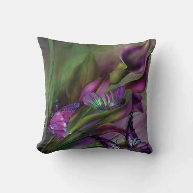 Calla-Lilien-Kunst-Designer-Kissen Kissen (Vorderseite)