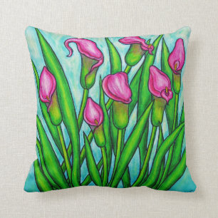Calla-Lilien-Polyester-Wurfs-Kissen 16" x 16" Kissen