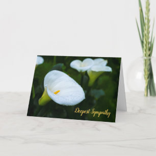 Calla-Lilien-Regentropfen-Beileid Karte