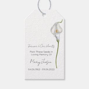 Calla-Lilien-Samenpackungs-Gedenk-Trauer-Geschenk- Geschenkanhänger