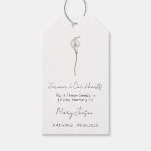 Calla-Lilien-Samenpackungs-Gedenk-Trauer-Geschenk- Geschenkanhänger