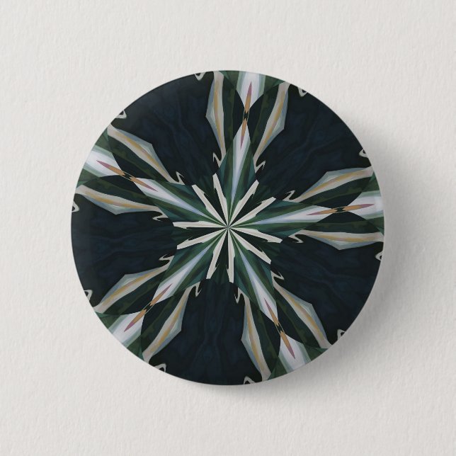 Calla-Lilien-Stern-Kaleidoskop Button (Vorderseite)