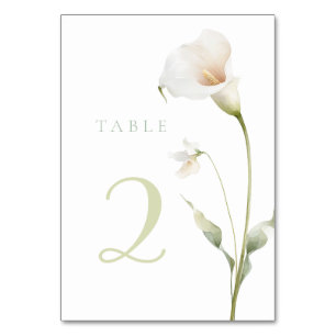 Calla-Lilien-Tisch 2 Tischnummer