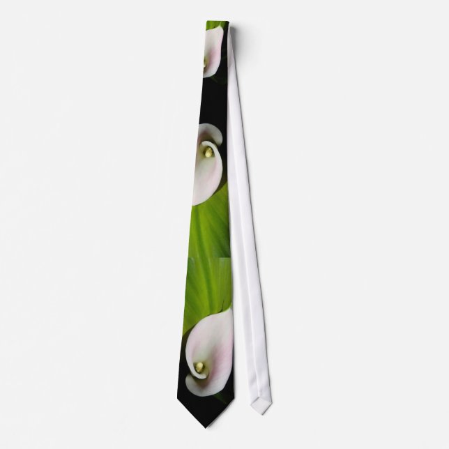 Calla-Lilien-und Blätter-Krawatte Krawatte (Vorderseite)