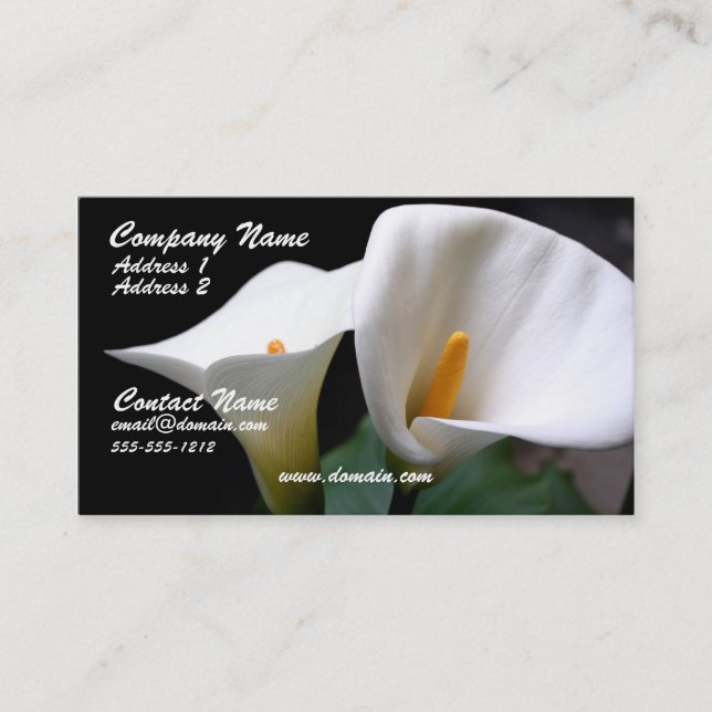Calla-Lilien-Visitenkarte Visitenkarte (Vorderseite)