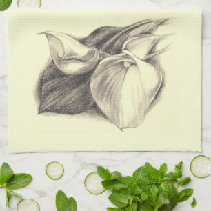 Calla-Lilien-Zeichnen Küchentuch