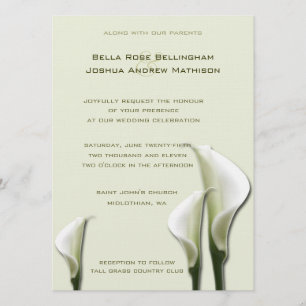 Calla Lilies Faire-part de mariage blanches