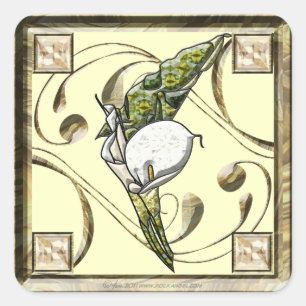 Calla Lilies Quadratischer Aufkleber
