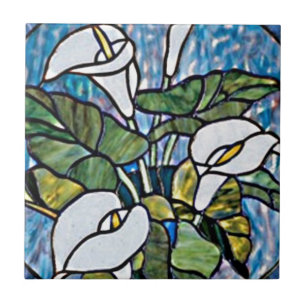 Calla Lilies Stain Glass Look Fliese