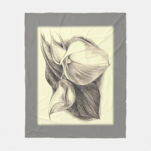 Calla Lilies Zeichnend Fleecedecke