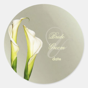 Calla Lillies Hochzeitsaufkleber Runder Aufkleber