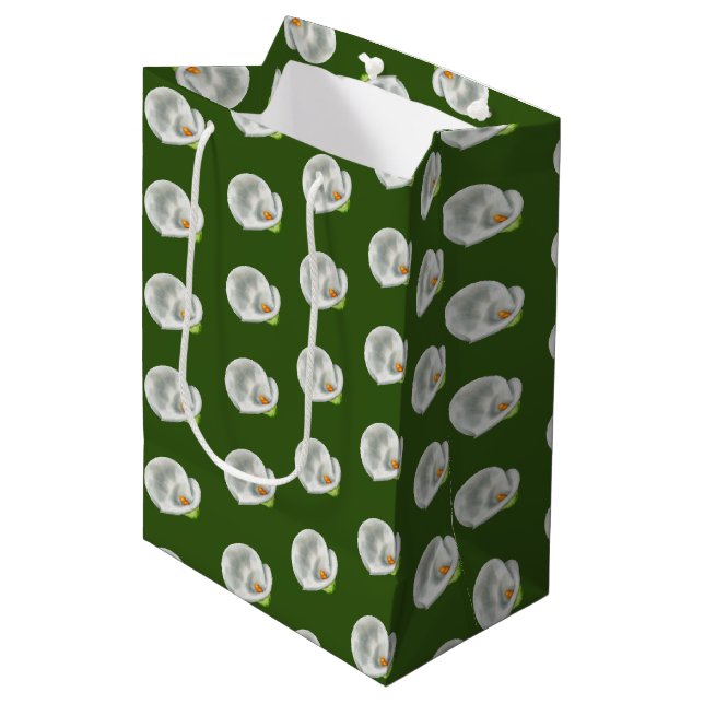 Calla Lilly Mittlere Geschenktüte (Vorderseite Schrägansicht)