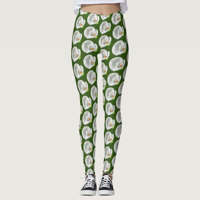 Calla Lilly Pattern Leggings (Vorderseite)
