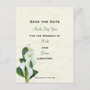Calla Lilly Save the Date Card Ankündigungspostkarte