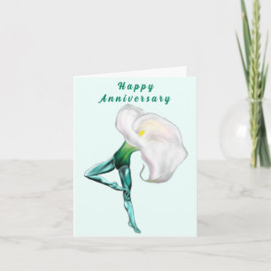 Calla Lily Ballet Dancer Jubiläumskarte Karte