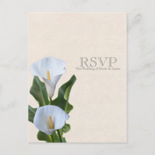Calla Lily Blume Floral Elegantes Hochzeitssemble  Einladungspostkarte