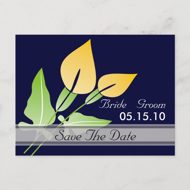 Calla Lily Enregistrer La Date Cartes Postales (Devant)