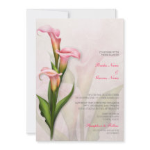 Calla Lily Faire-part de mariage rose