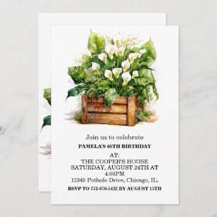 Calla Lily Fleurs Invitations de fête d'anniversai
