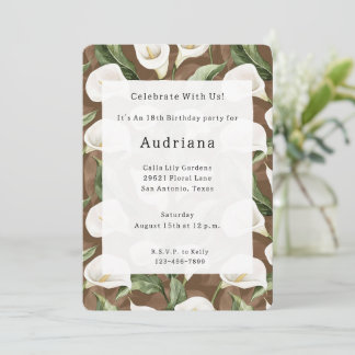 Calla Lily Floral Birthday Einladung