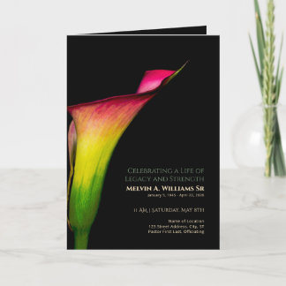 Calla Lily Gedenkprogramm Rot Gelb Grün Einladung