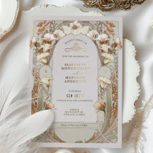 Calla Lily Gold Foil Wedding Einladung von Mucha F