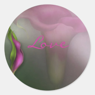 Calla Lily Liebe Runder Aufkleber