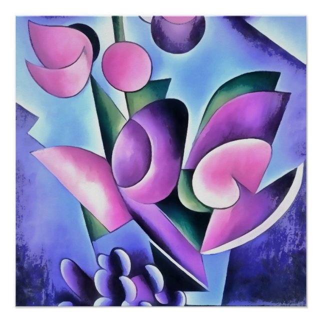 Calla Lily Lila Sensation Abstrakte Kunst Poster (Vorderseite)