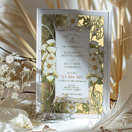 Calla Lily Mariage Invitations Art Nouveau Mucha