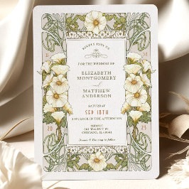 Calla Lily Mariage Invitations Art Nouveau Mucha