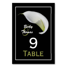 Calla Lily Mariage Numéro de tableau Cartes