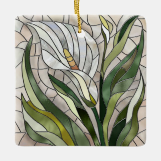 Calla Lily Mosaic Art Keramikornament (Vorderseite)