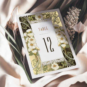 Calla Lily Numéros de table Art Nouveau Mucha