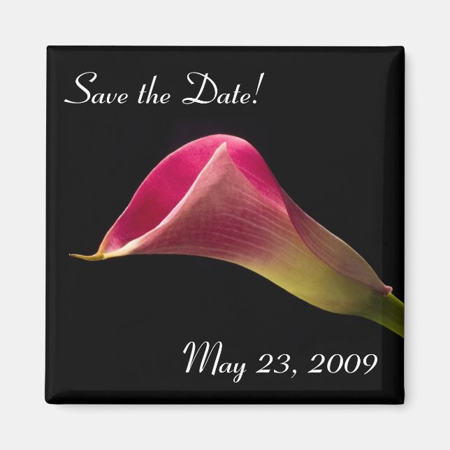 Calla Lily on Black, Save the Date! Magnet (Vorne)